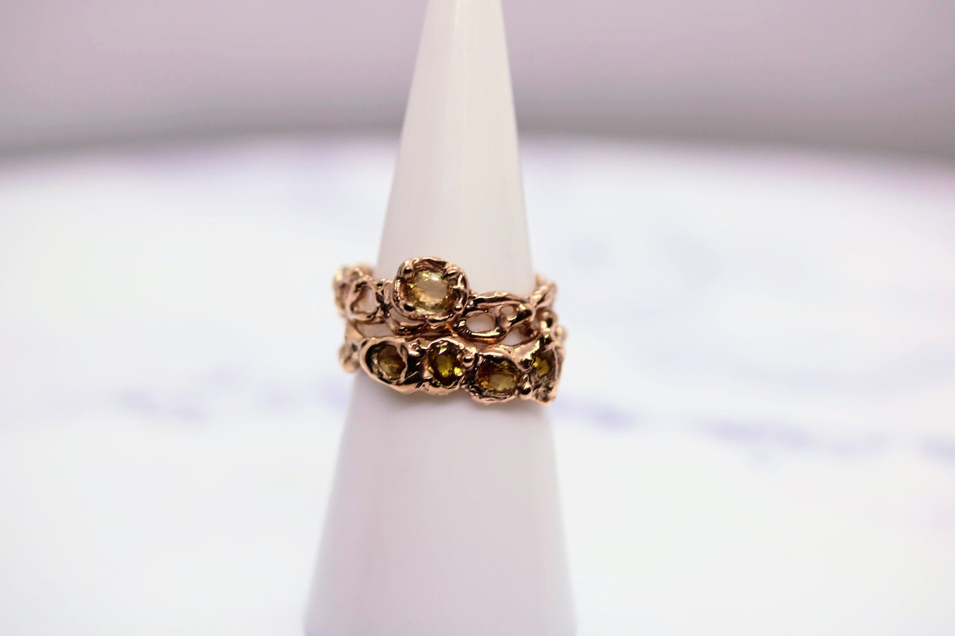 stacking gold jukai rings