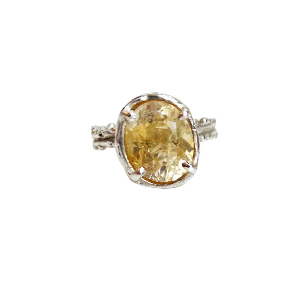 citrine solitaire ring