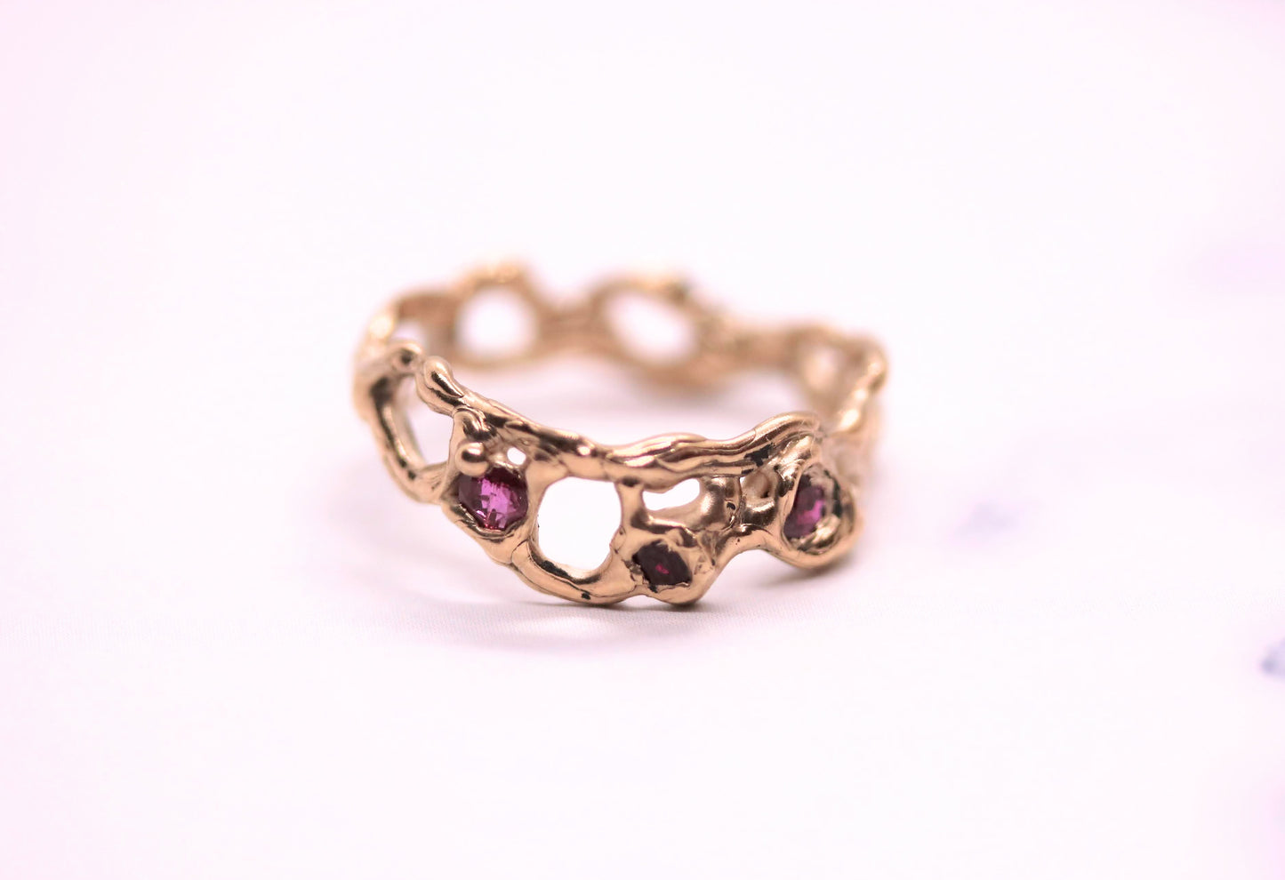 gold ruby statement ring