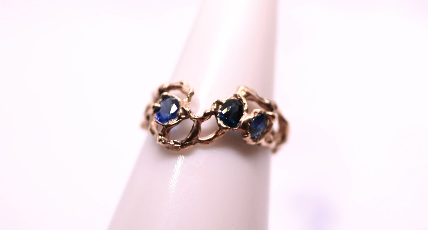 blue sapphire one of a kind ring