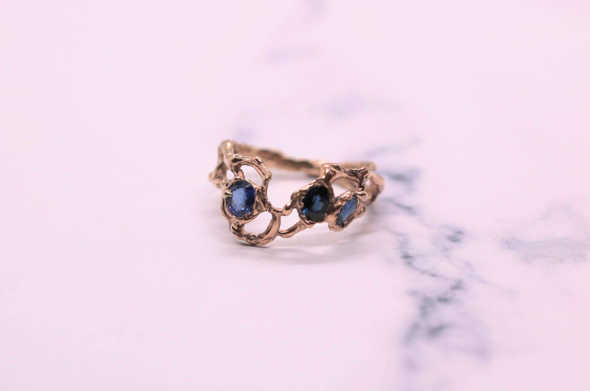 natural blue sapphire unique ring
