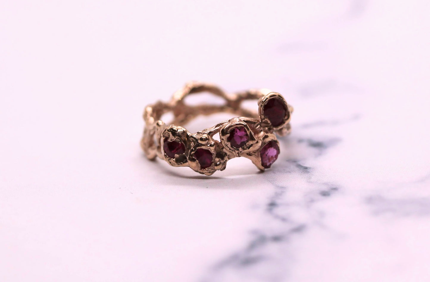 Five Ruby Jukai Gold Ring