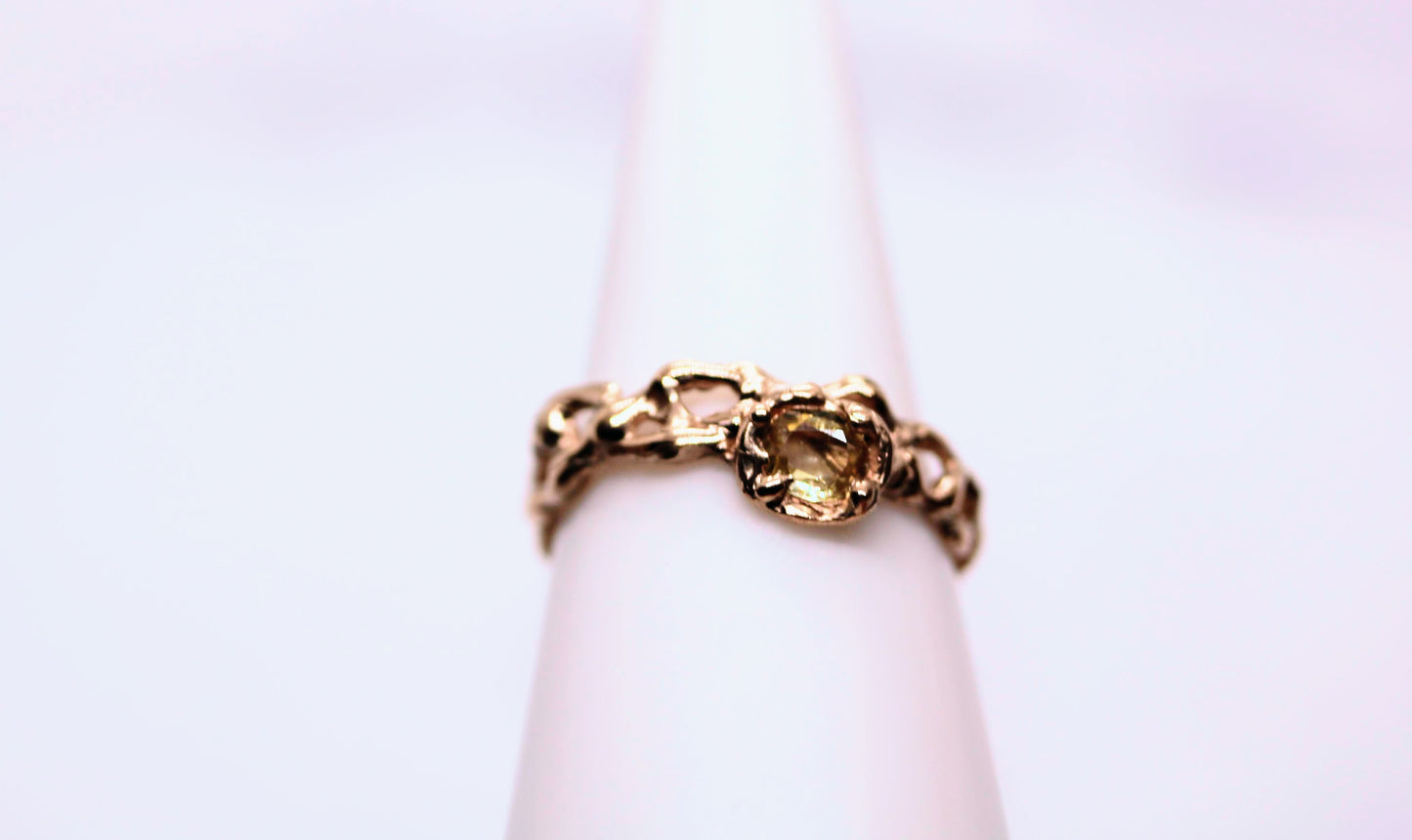 solitaire yellow sapphire gold ring