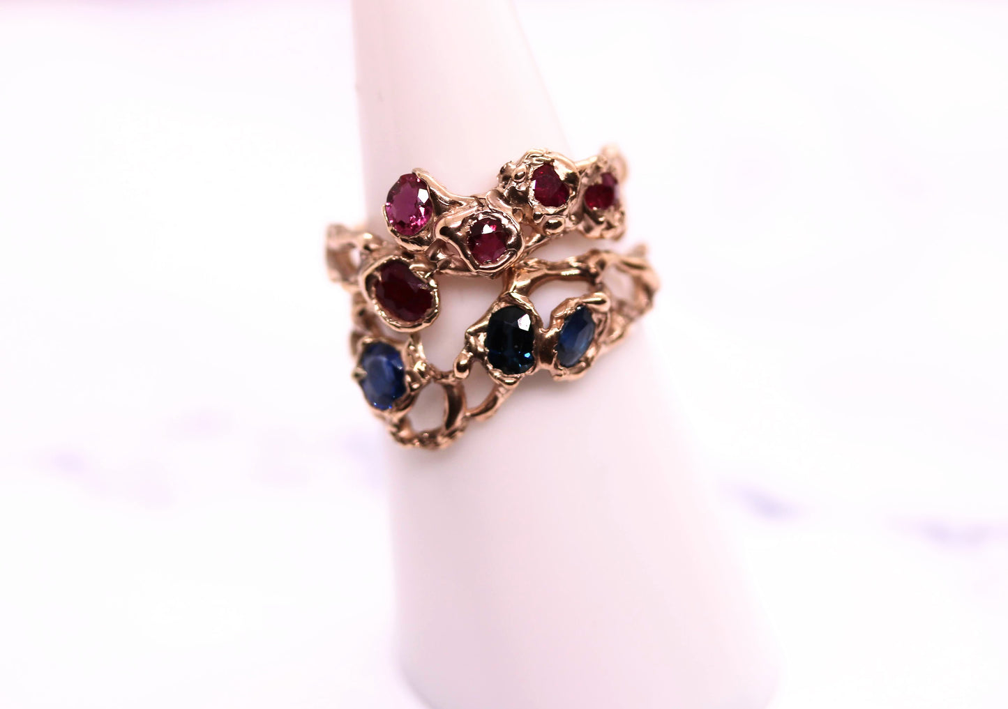 stacking rings with sapphires