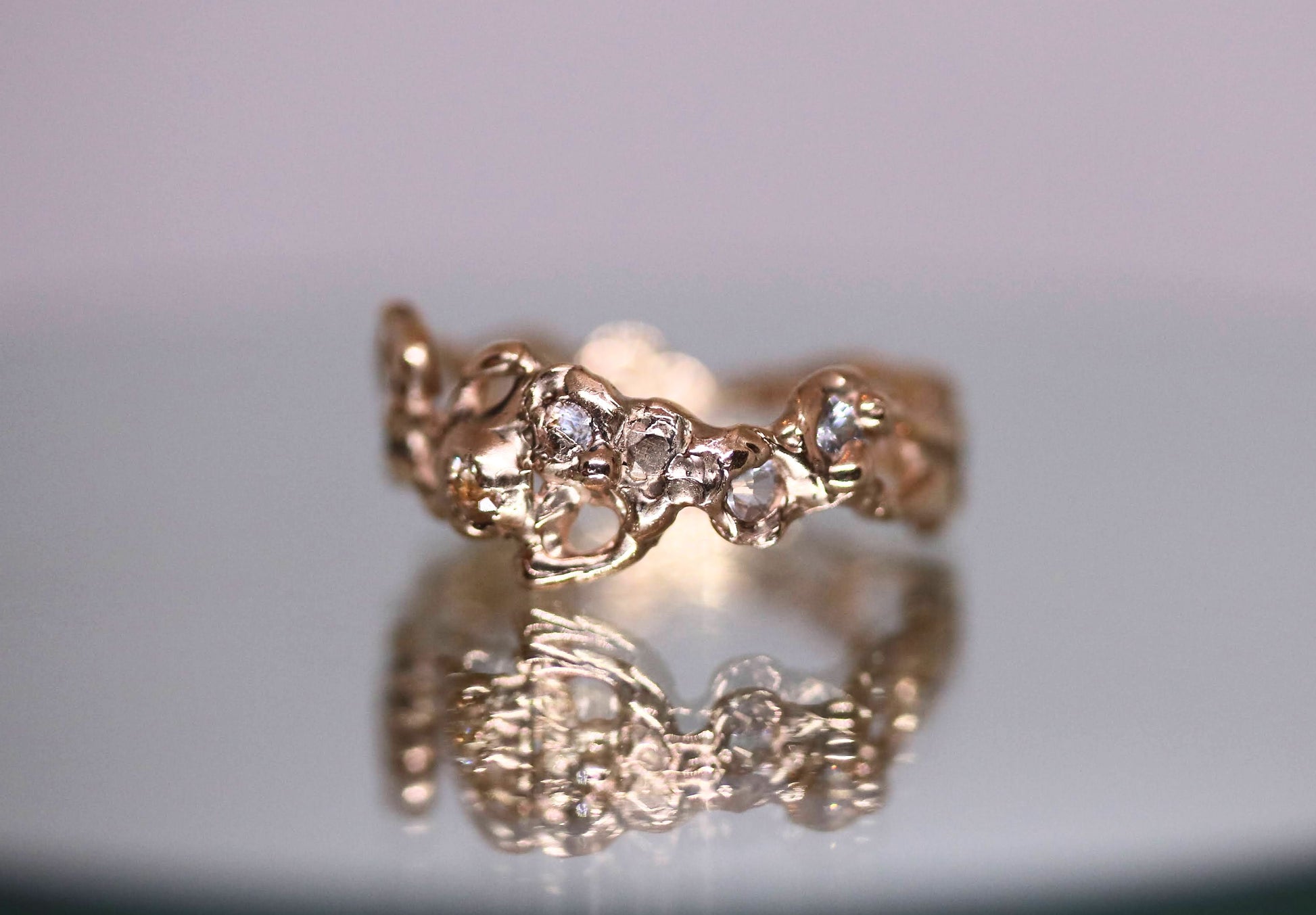 white sapphire gold ring
