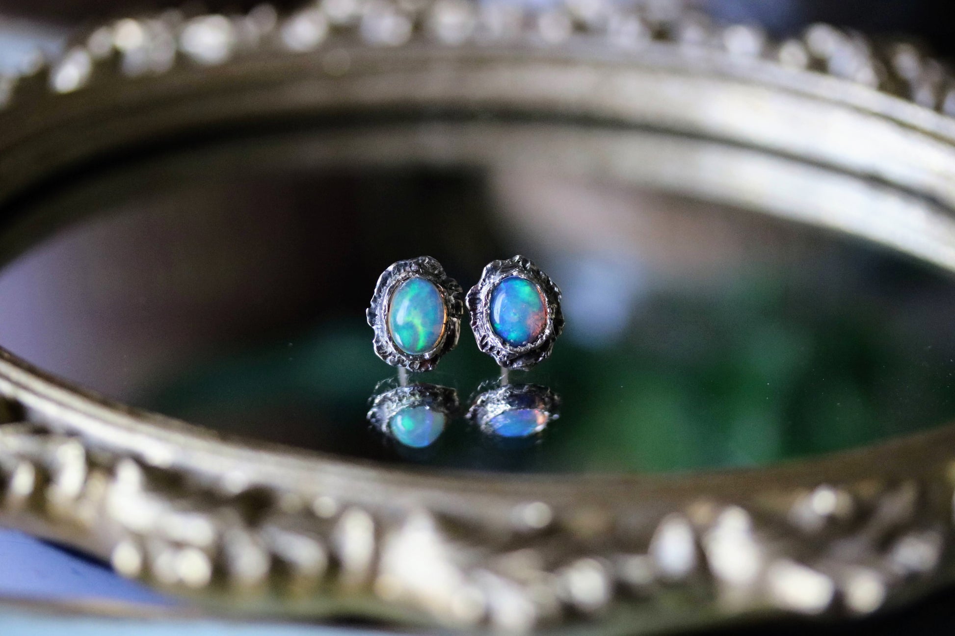 Ethiopian Opal gold earrings