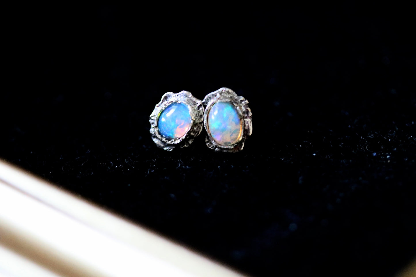 opal gold earrings