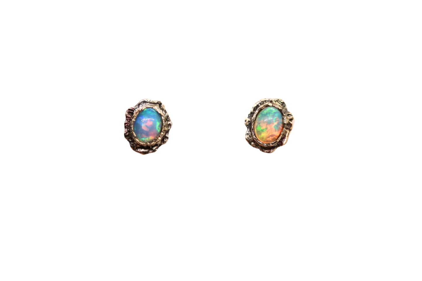 Classic Opal One of a Kind Gold Stud Earrings