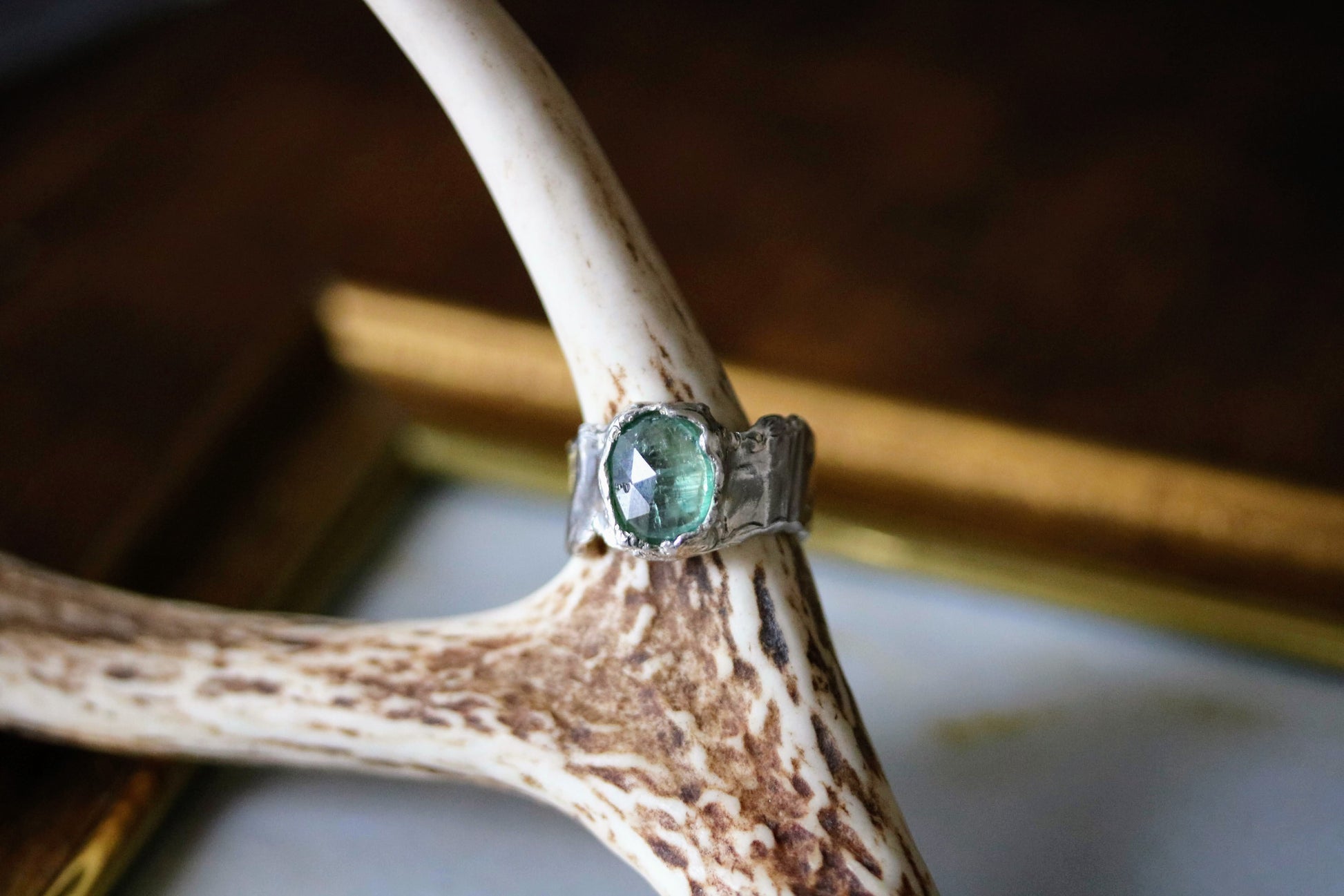 sterling silver with emerald kyanite