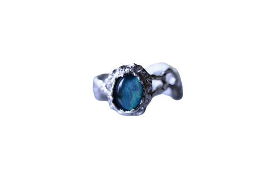 Australian Opal Jukai Silver Ring