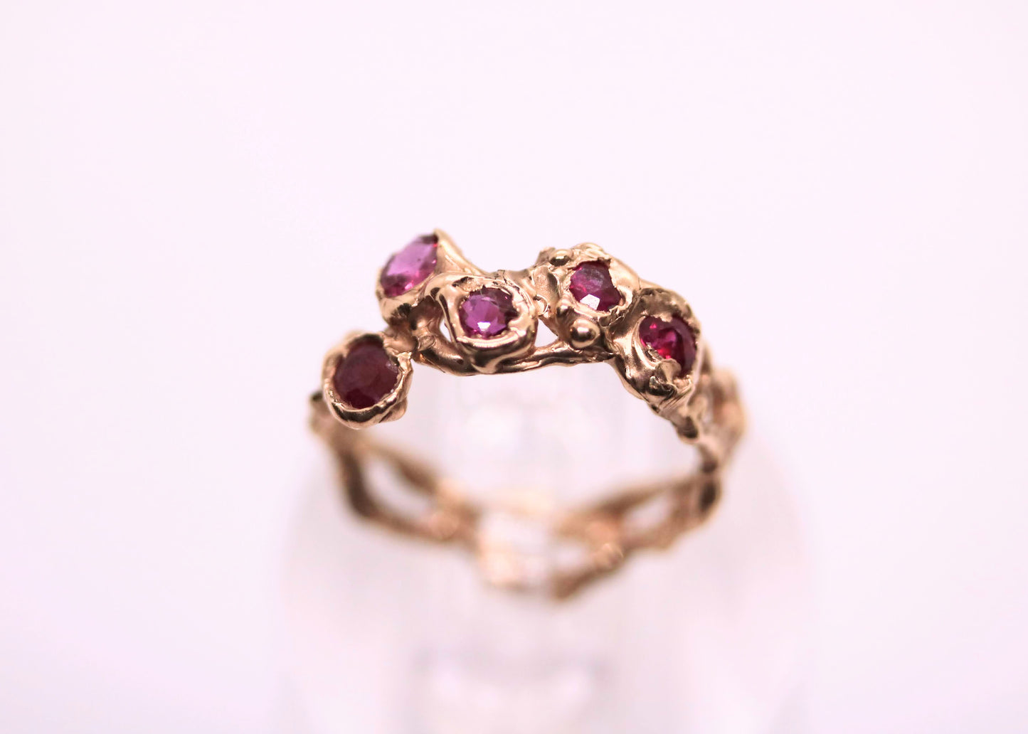 Five Ruby Jukai Gold Ring