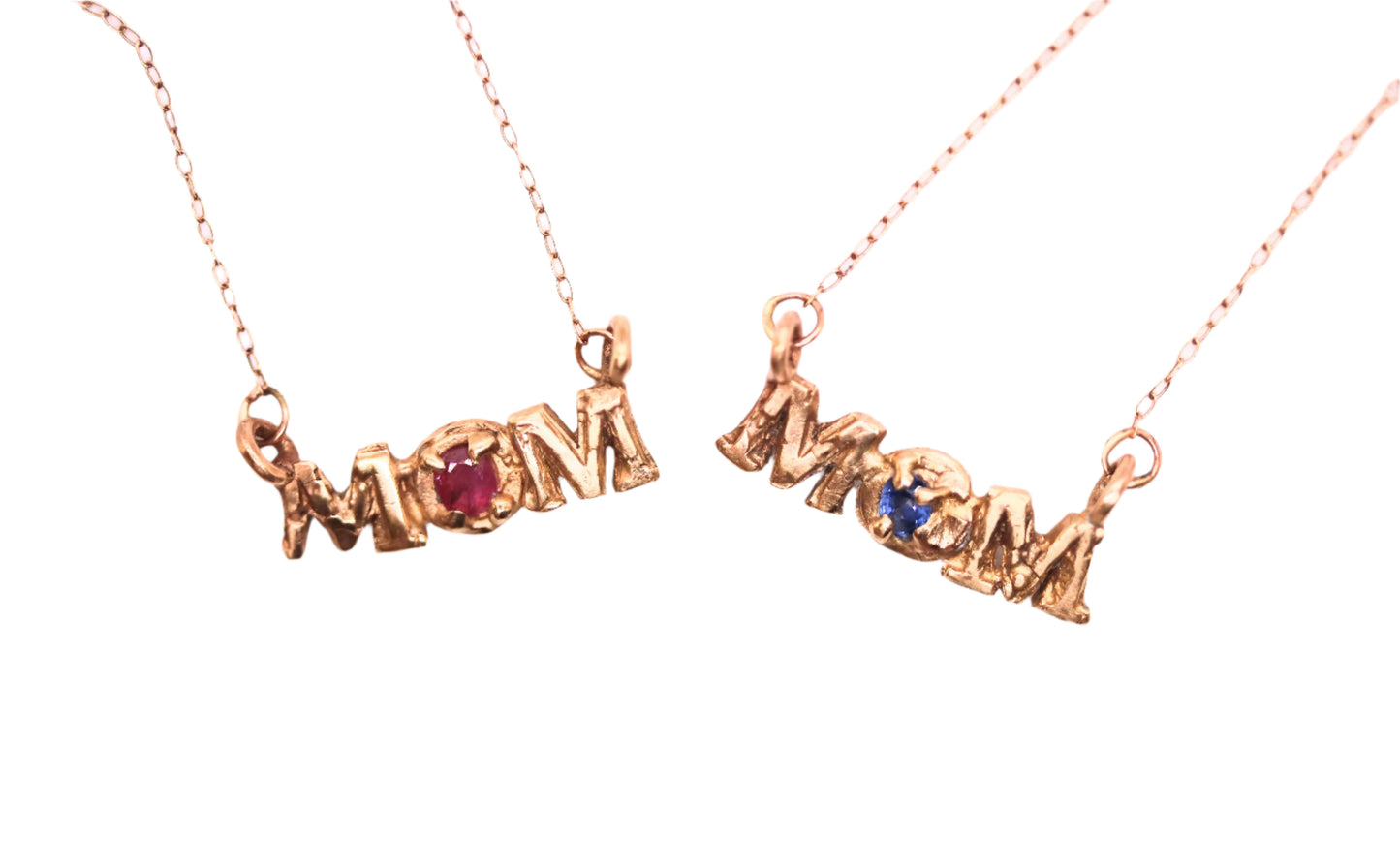 mom sapphire ruby necklace