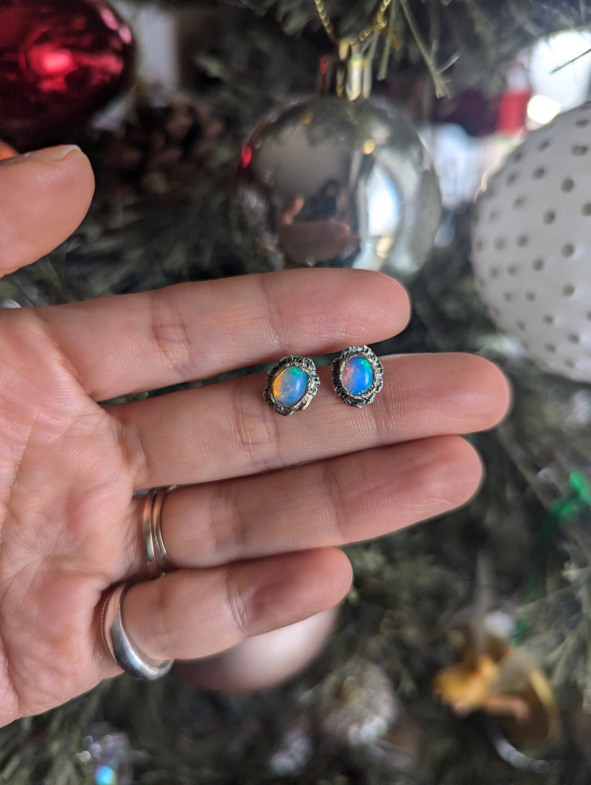 unique simple opal earrings