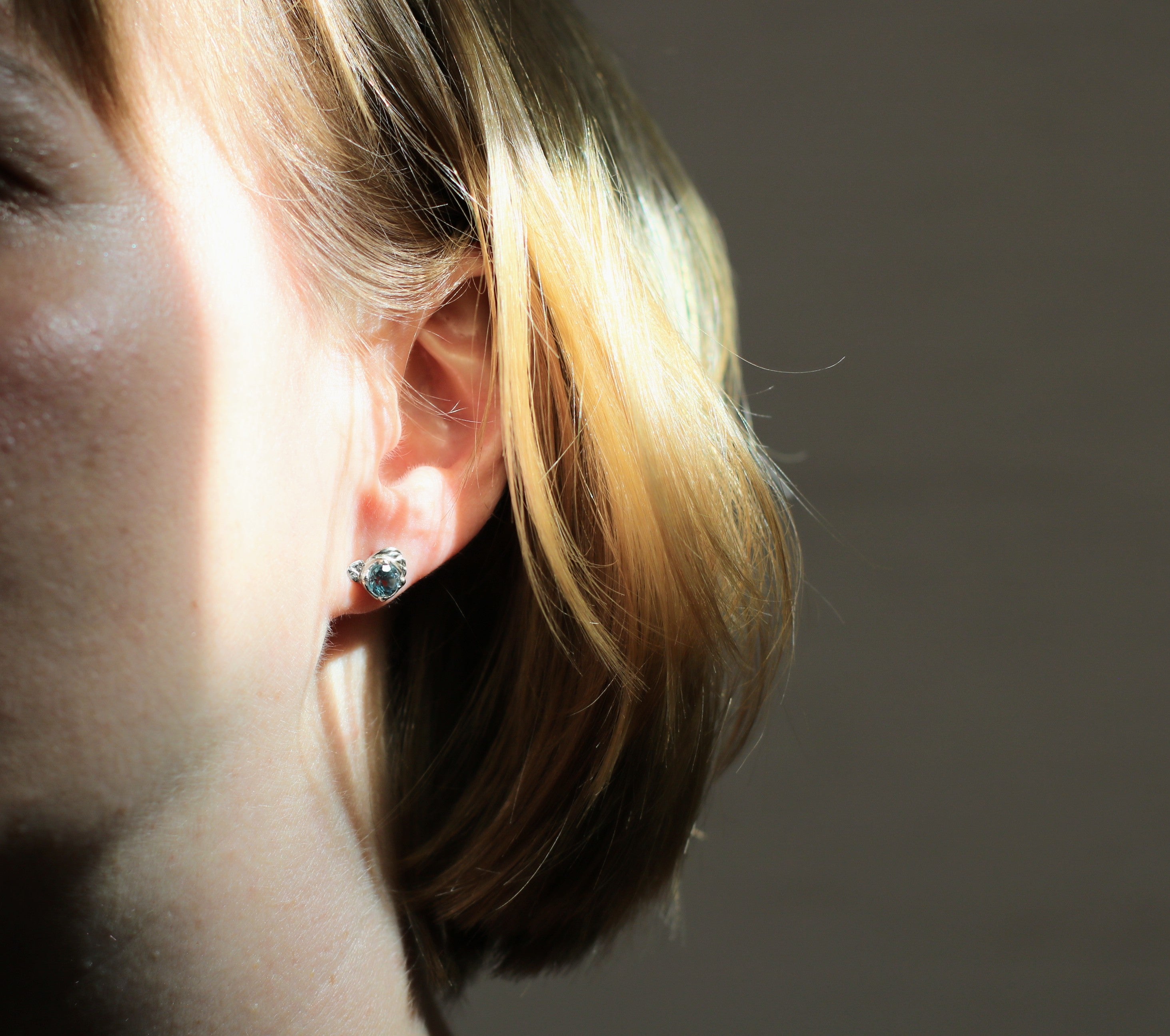 Blue Topaz Blooming Buds Earrings