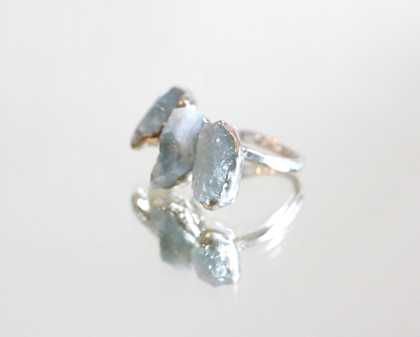 raw aquamarine large ring