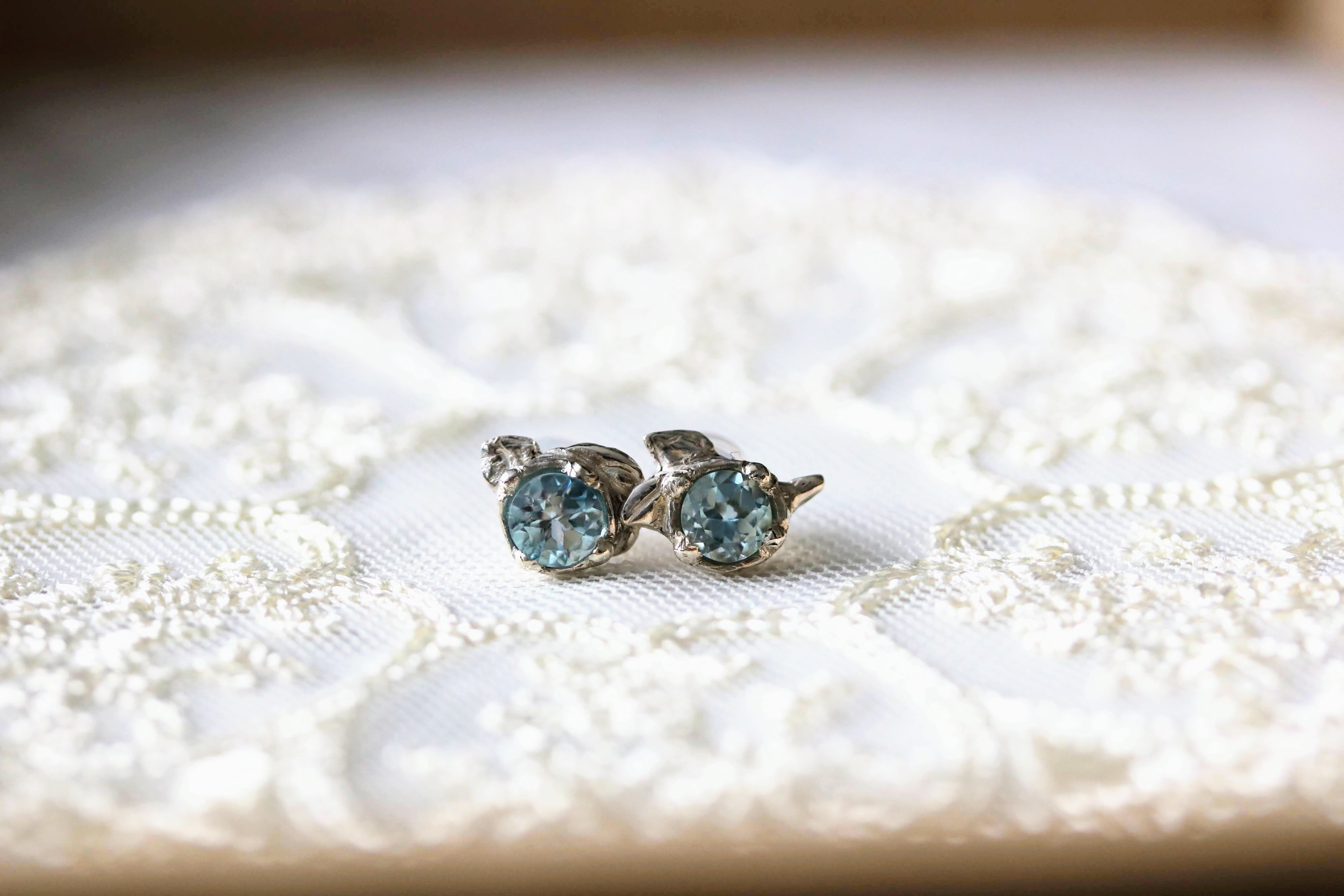 Blue Topaz Blooming Buds Earrings