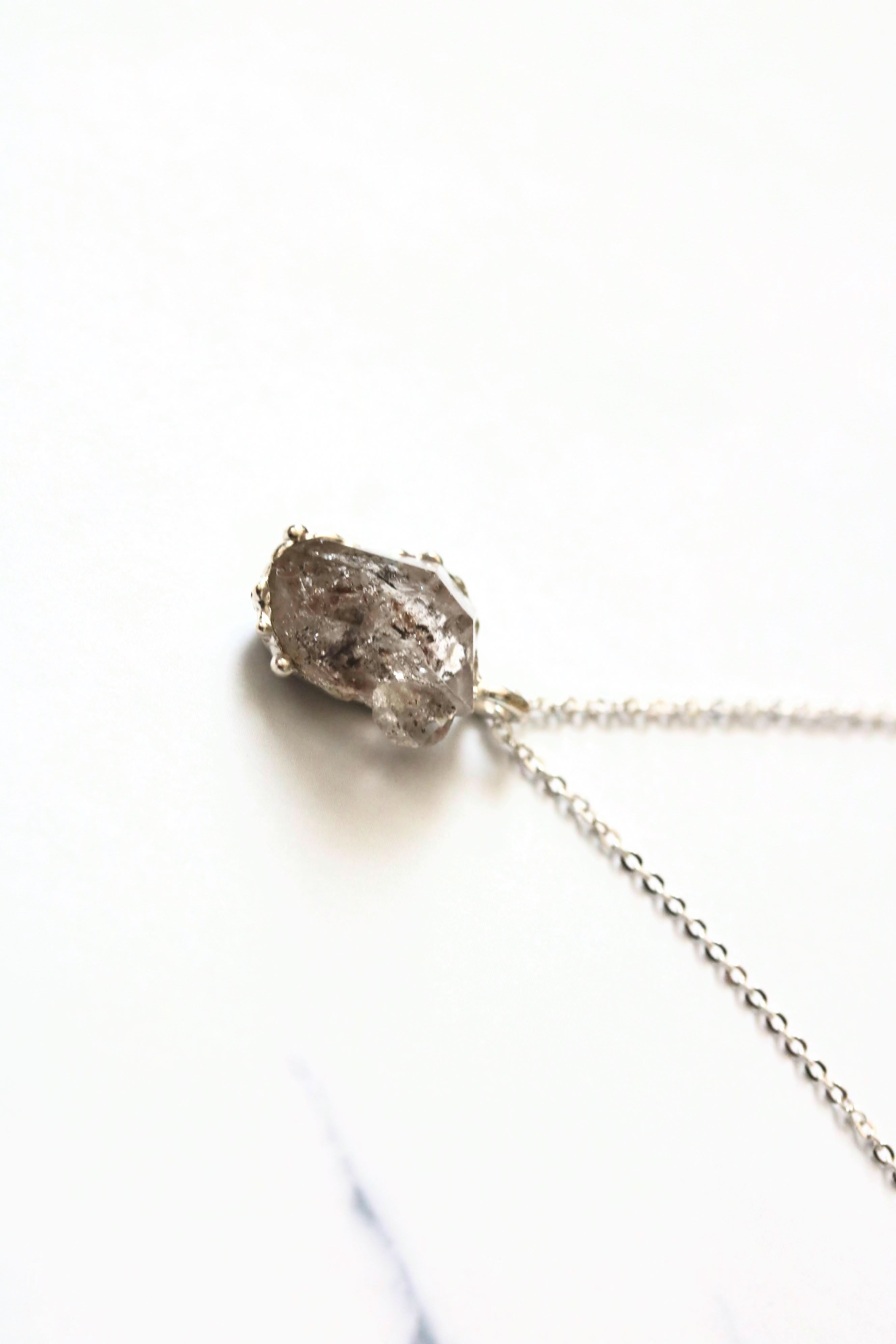 Herkimer Diamond Mother and Child Necklace