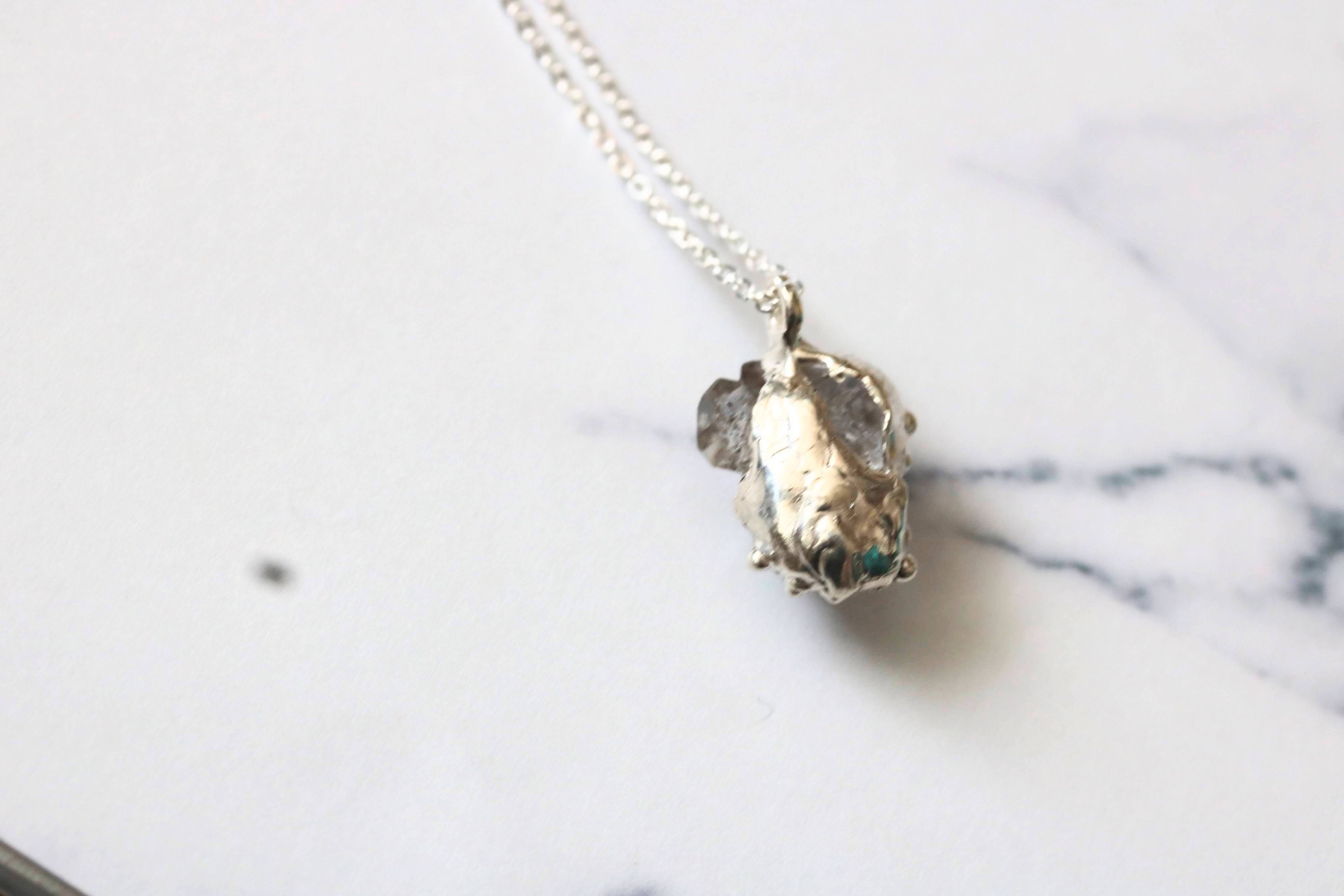 Herkimer Diamond Mother and Child Necklace