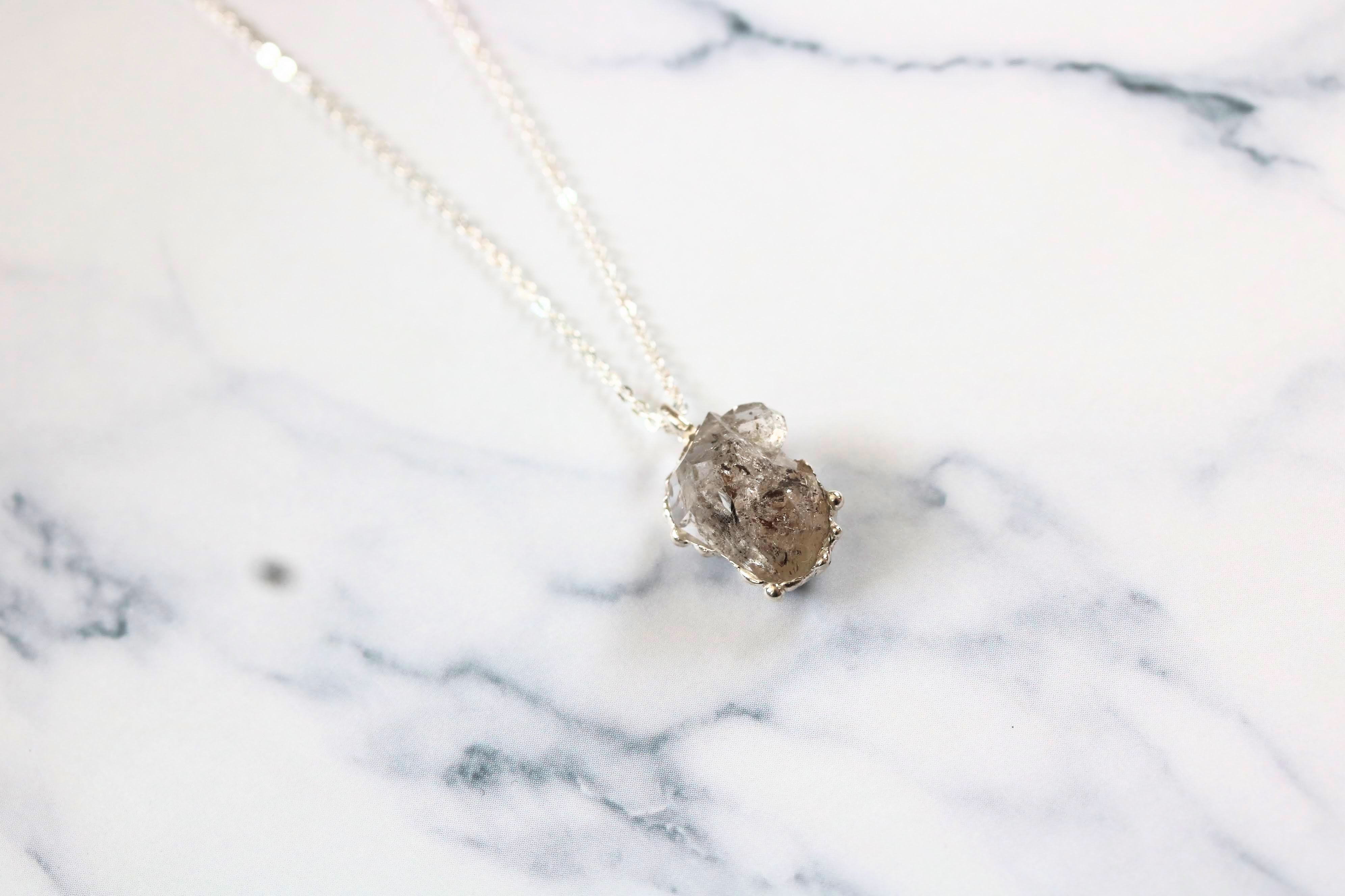 Herkimer Diamond Mother and Child Necklace