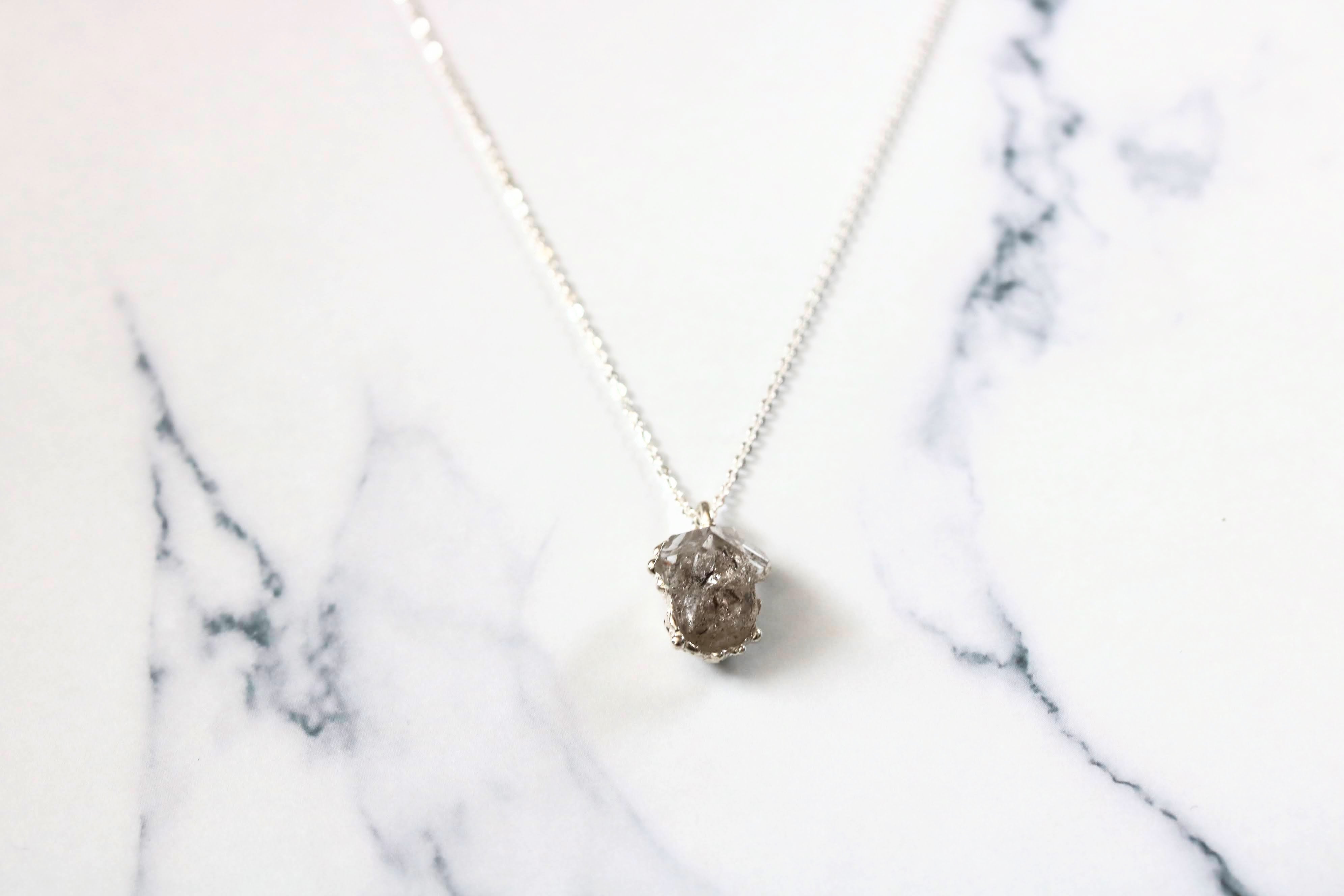 Herkimer Diamond Mother and Child Necklace