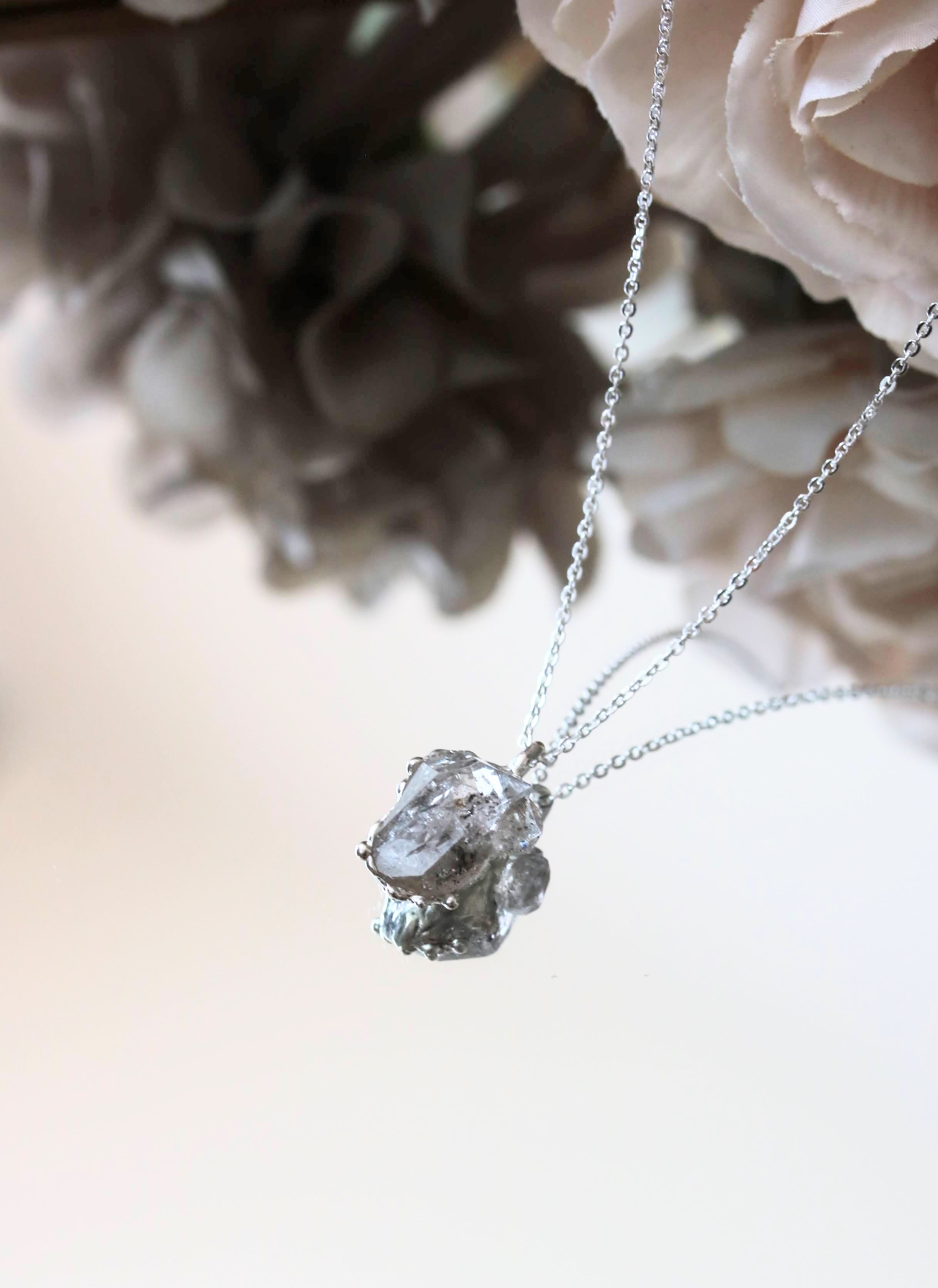 Herkimer Diamond Mother and Child Necklace