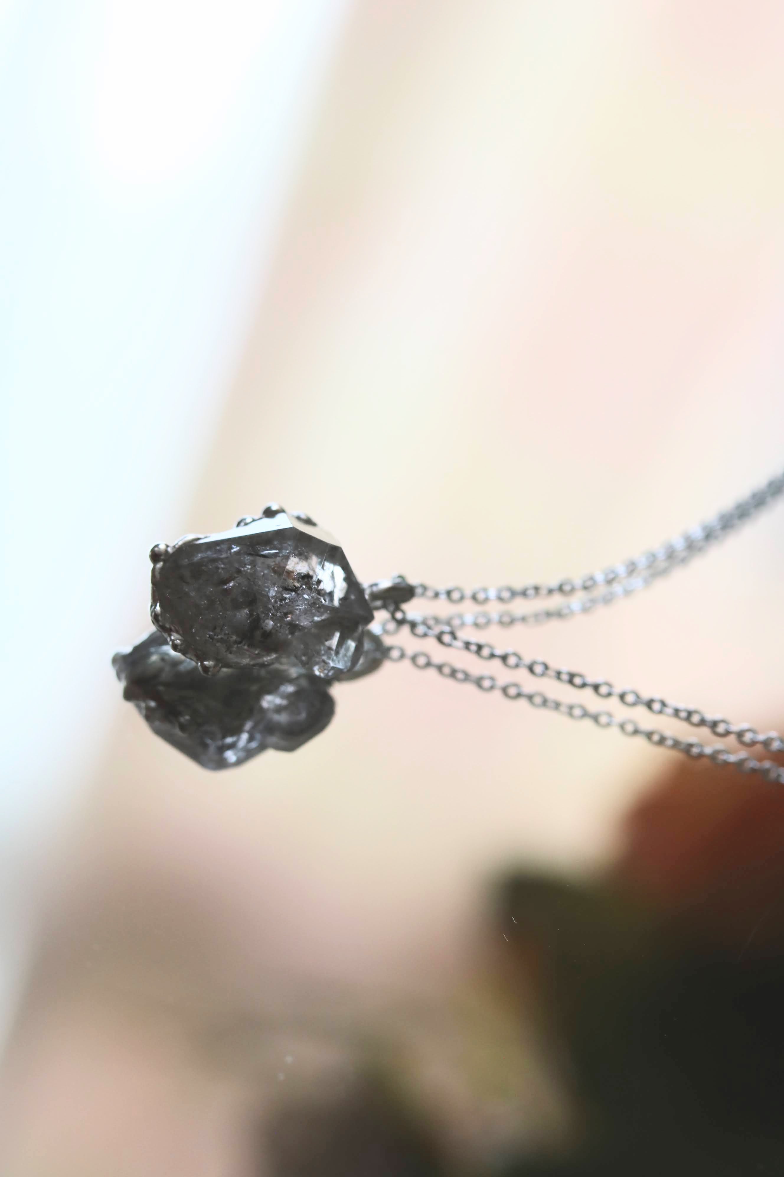 Herkimer Diamond Mother and Child Necklace