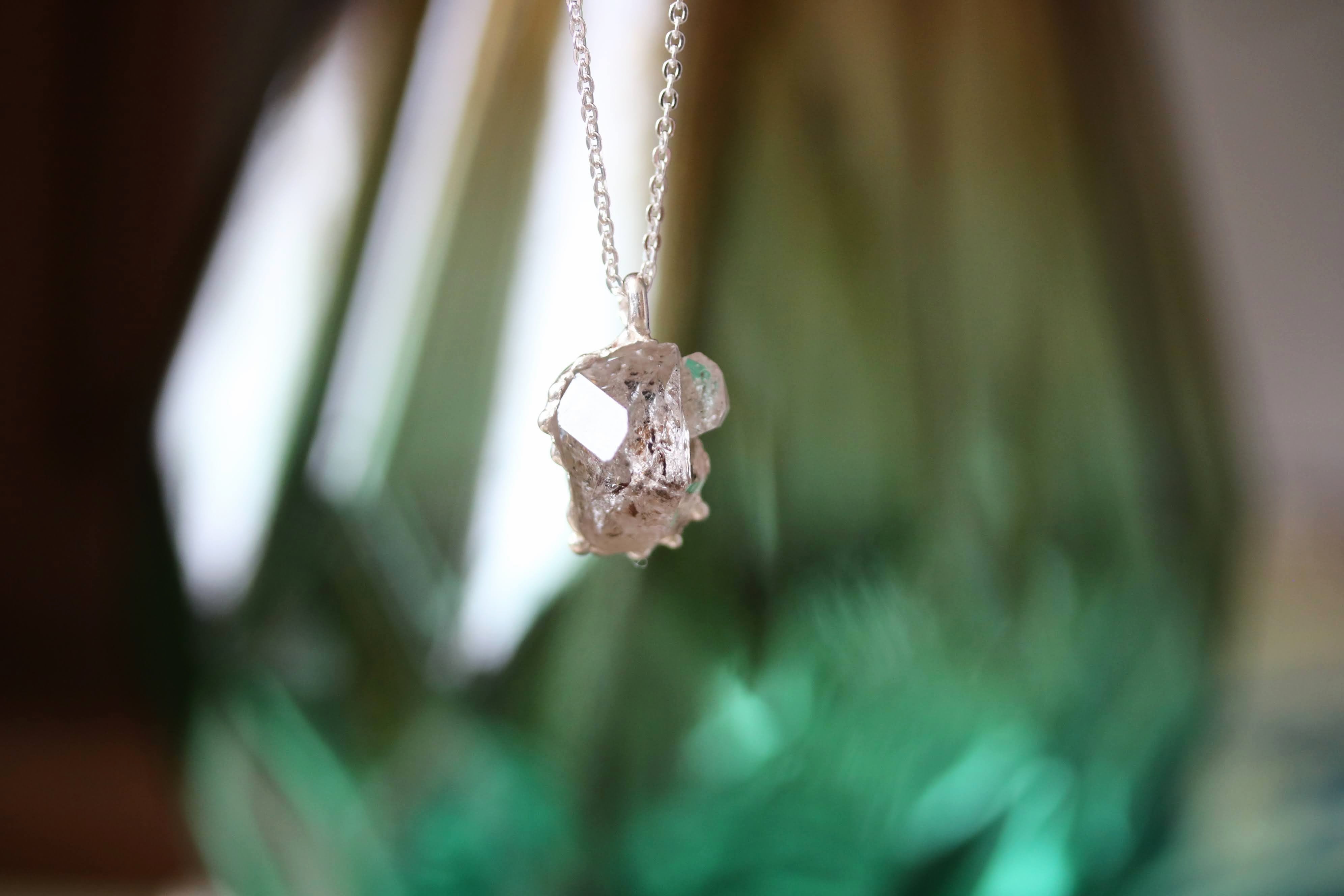 Herkimer Diamond Mother and Child Necklace