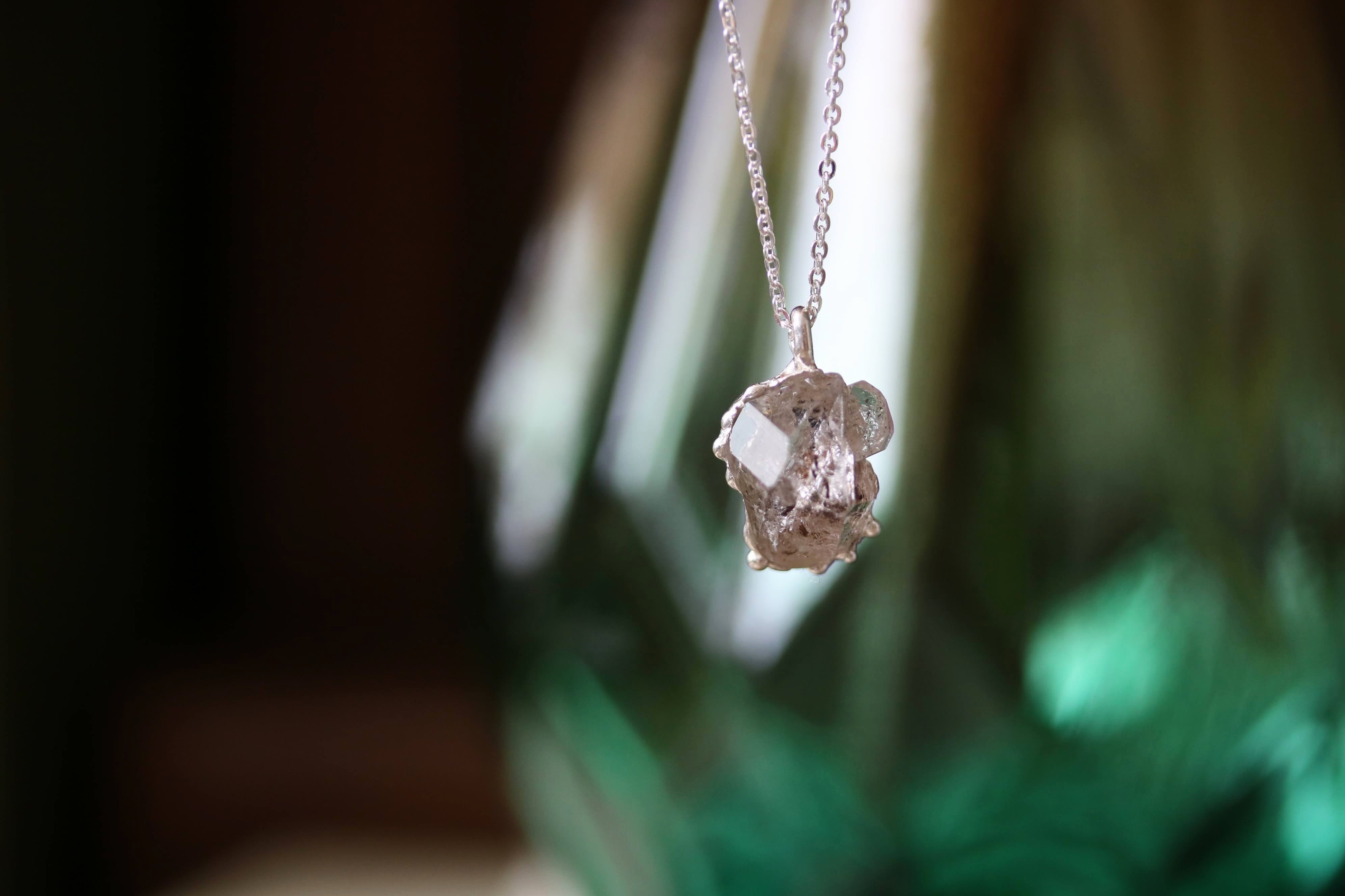 Herkimer Diamond Mother and Child Necklace